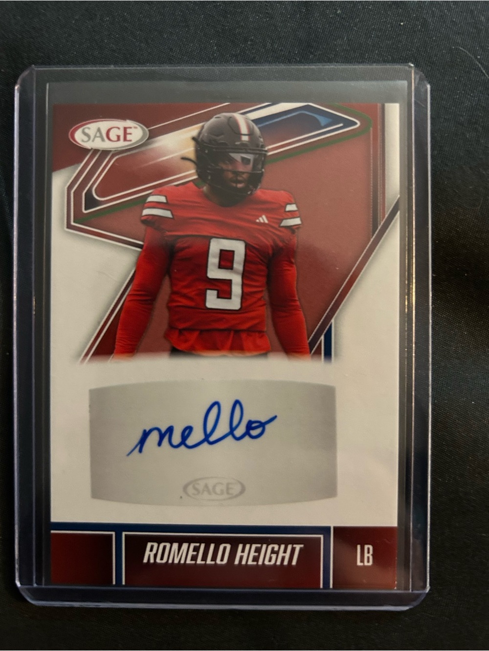 Sage Romello Height Autograph Card - Red & Blue